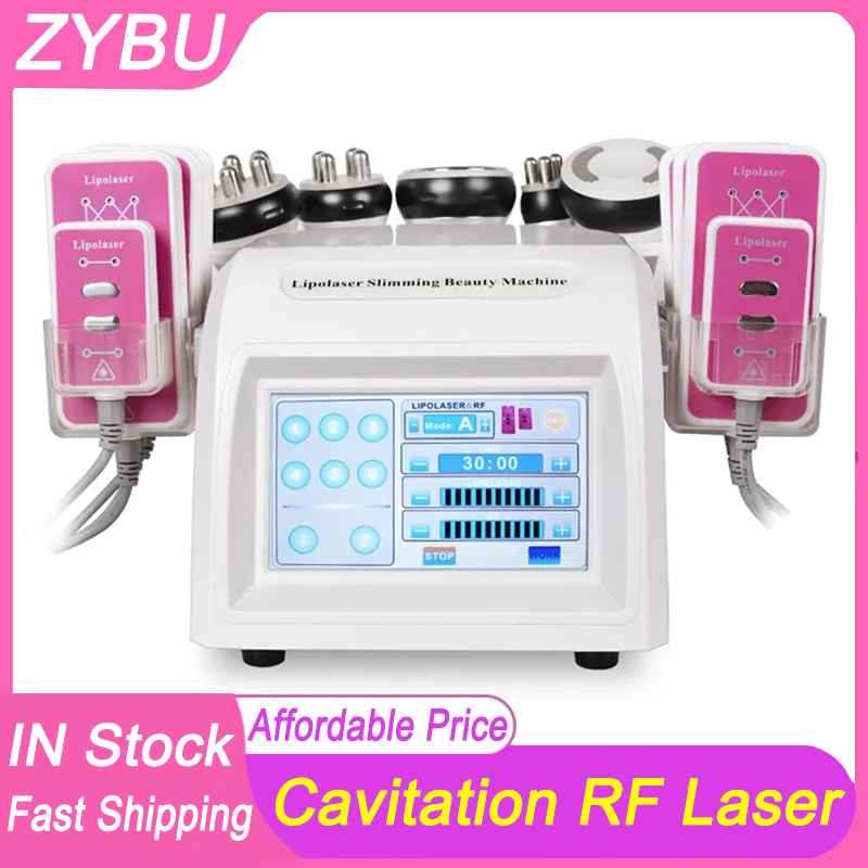 6in1 40K Ultrasonic Cavitation Slimming Machine 8 Pads Liposuction LLLT Lipo Laser RF Vacuum skin Tightening Sculpting Body Lifting Salon Spa Beauty E