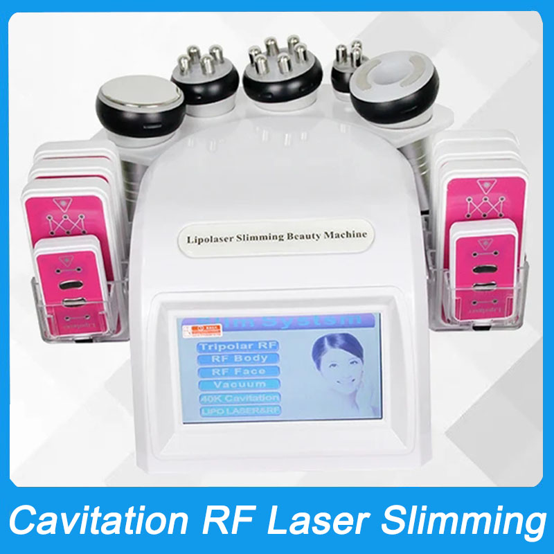 Good Effective strong 40K cavitation body slimming machine 6in1 ultrasonic laser lipo radio frequency RF skin tightening body contouring Sculpting Fac