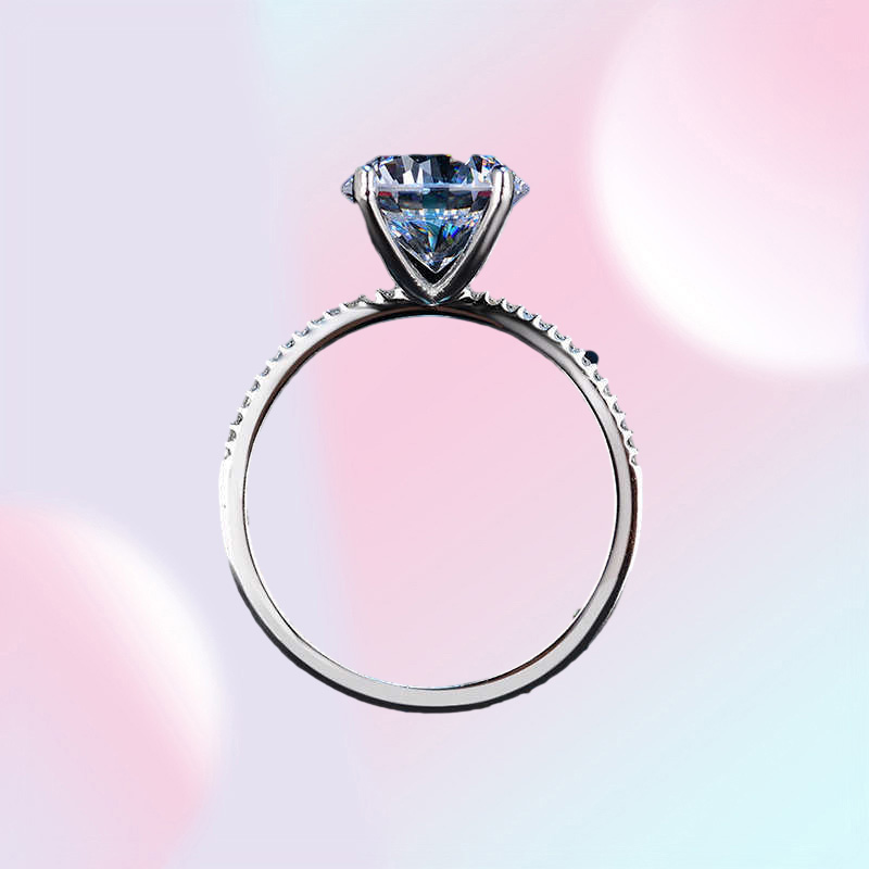 LESF 3 Carat Wedding Rings Round Cut Fashion Style 925 Sterling Silver Engagement Band Gift Jewelry For Women Y0723