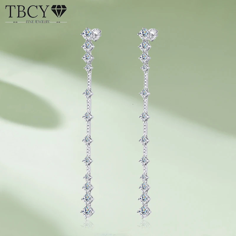 Dangle Chandelier TBCYD D Color Earrings For Women S925 Sterling Silver Long Tassel Drop Earrings Hanging Pendientes Party Fine Jewelry 231208