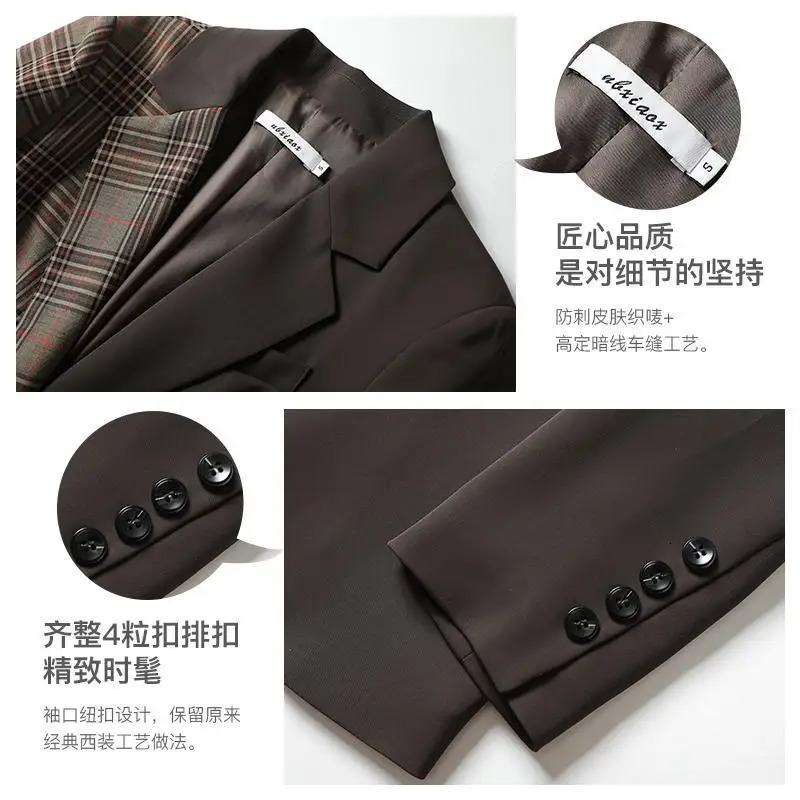 Women's Suits Blazers Plaid Blazers Coats for Women Elegant Stylish Clothing Autumn winter Women's Business Suit Vintage Ladies Jackets Fash