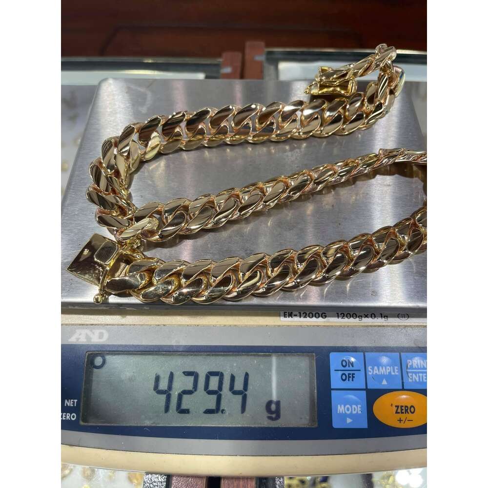 Solid Miami Cuban 10k 14k Real Gold Chains 7mm 8mm 9mm 10mm 11mm 12mm FedEx Insured Shipping in North America