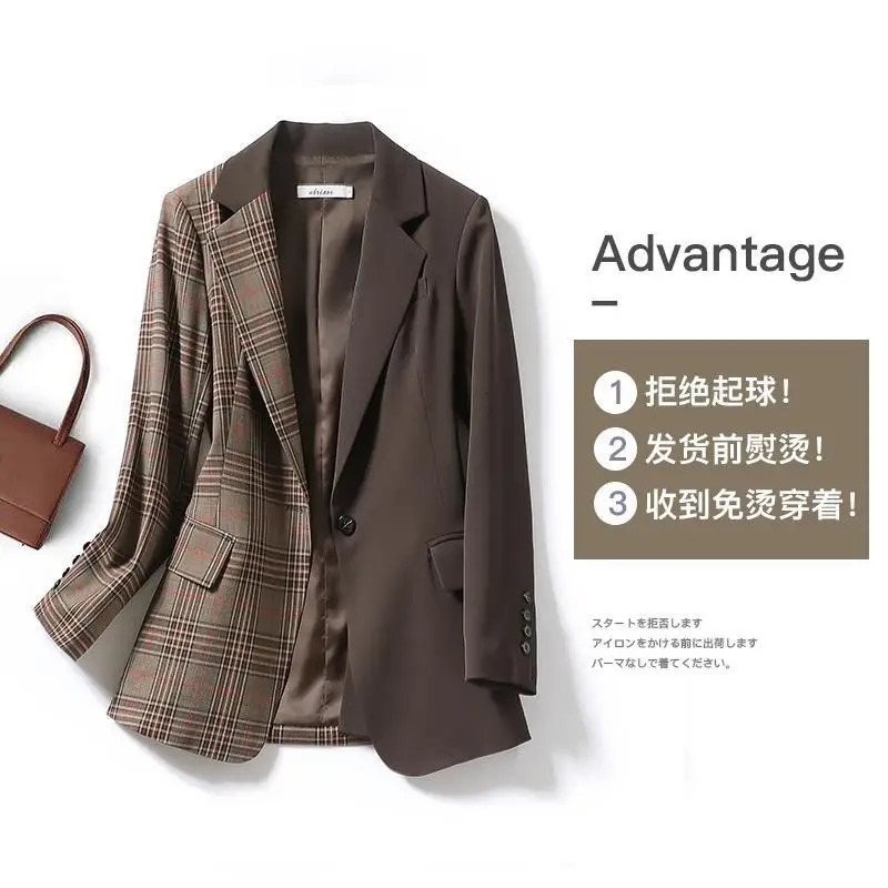 Women's Suits Blazers Plaid Blazers Coats for Women Elegant Stylish Clothing Autumn winter Women's Business Suit Vintage Ladies Jackets Fash