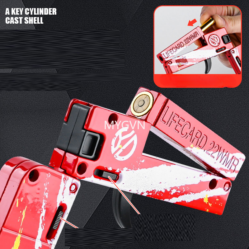 LifeCard Folding Handgun Toy Pistol Card Toy Gun With Soft Bullets Alloy Shooting Model For Adults Boys Children Gifts Look Real Movie Collection