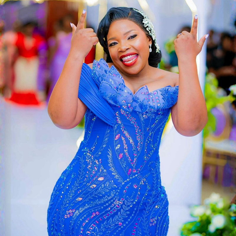 Plus Size Aso Ebi Evening Dresses Mermaid Blue One Shoulder Promdress for Black Women Lace Tulle Prom Birthday Party Gowns Second Reception Engagement