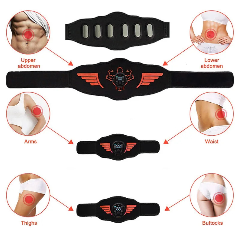 Core Abdominal Trainers Abdominal Toning Belt EMS Muscle Stimulator Abs Trainer Muscle Toner USB Charge Body Shaping Lose Weight Fat Burn Fitness Unis
