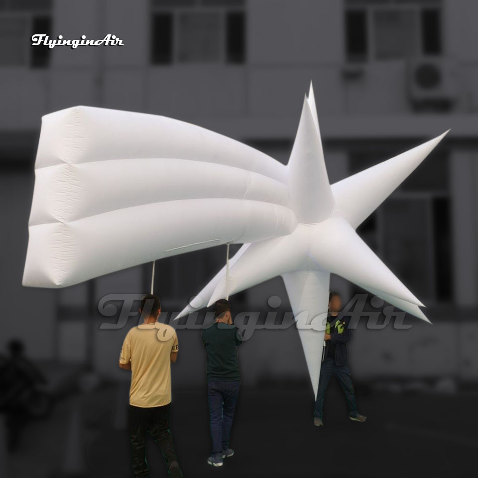Wonderful Parade Props White Holding Inflatable Shooting Star Puppet Meteor Model Holding Blow Up Comet Balloon For Event