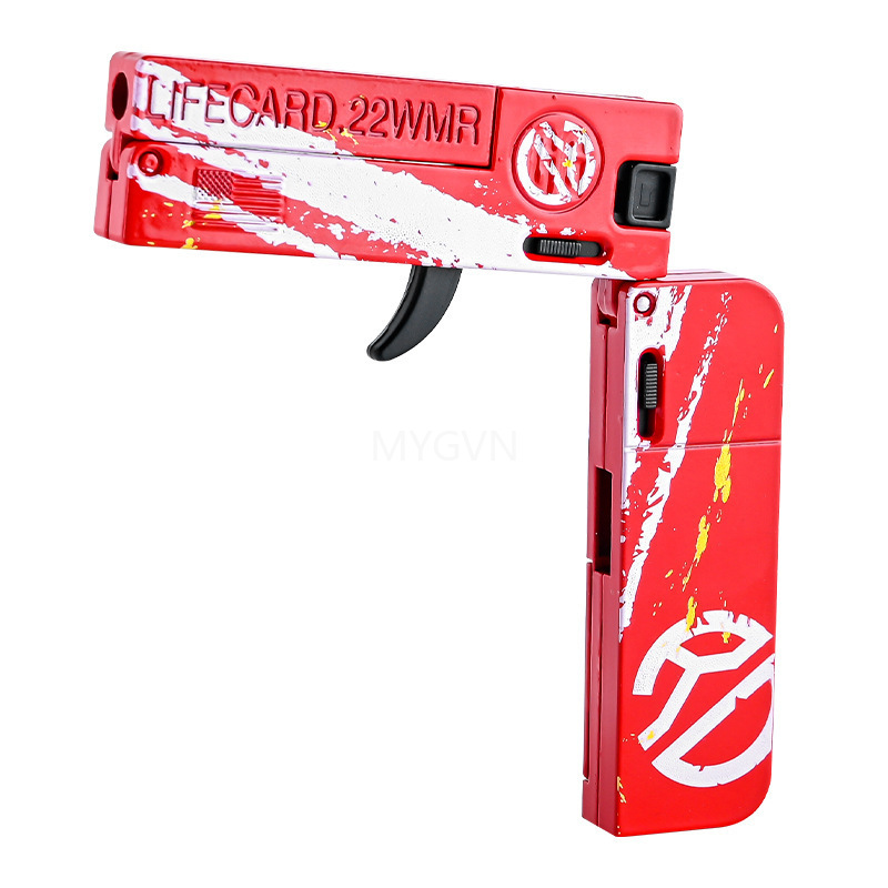 LifeCard Folding Handgun Toy Pistol Card Toy Gun With Soft Bullets Alloy Shooting Model For Adults Boys Children Gifts Look Real Movie Collection