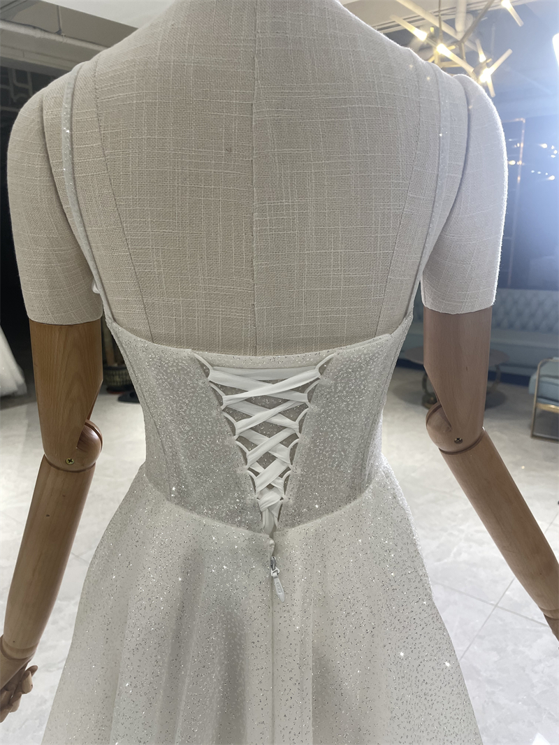 Glitter Mermaid Wedding Dresses With Detachable Train Strapless Dubai Women Modern Bridal Gowns 2023 Vestido De Novia