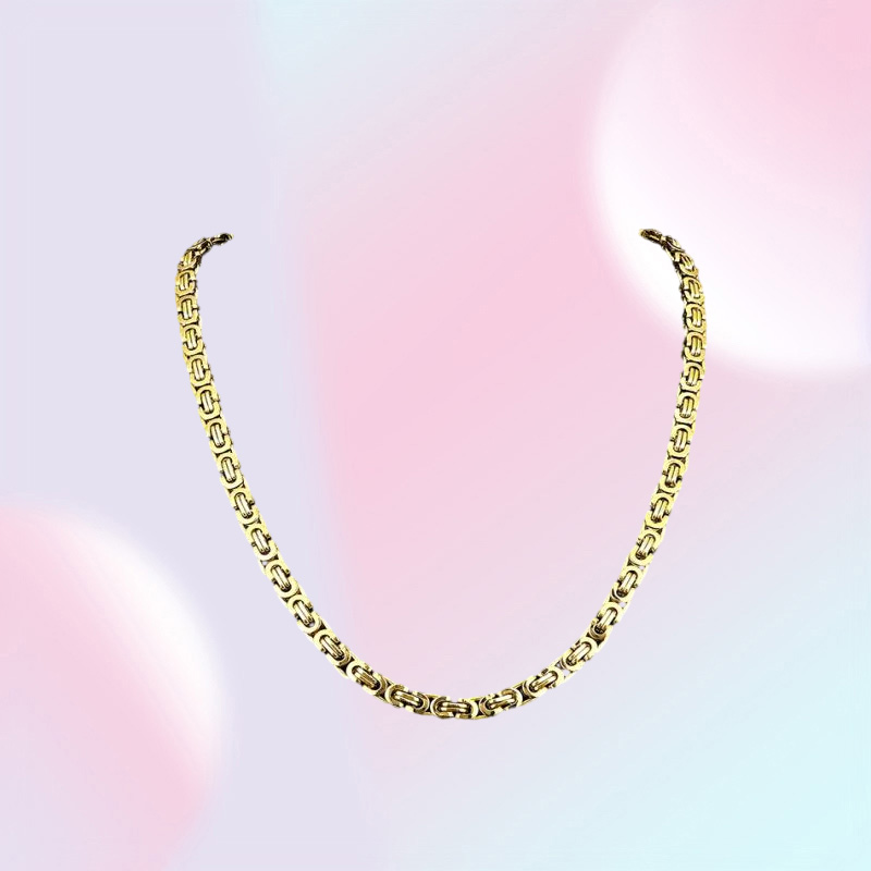 6MM Wide Chain Stainless Steel Handmade Byzantine Flat Necklace Men Women Popular Jewelry6594026