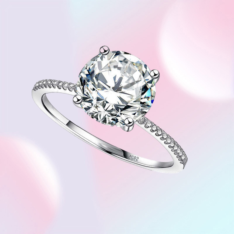 LESF 3 Carat Wedding Rings Round Cut Fashion Style 925 Sterling Silver Engagement Band Gift Jewelry For Women Y0723