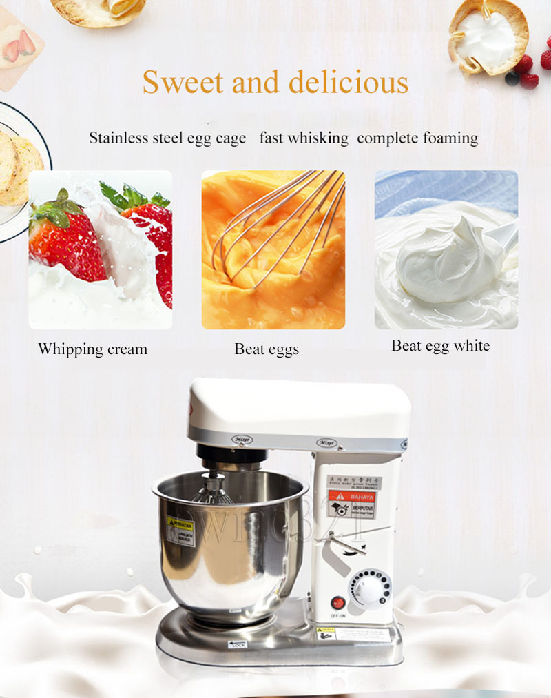 Electric Dough Mixer Kitchen Aid Food Blender Cream Whisk Cake Dough Mixers With Bowl Stainless Steel Chef Machine