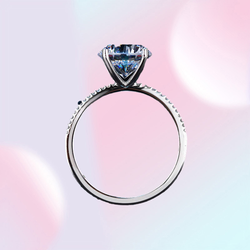 LESF 3 Carat Wedding Rings Round Cut Fashion Style 925 Sterling Silver Engagement Band Gift Jewelry For Women Y0723