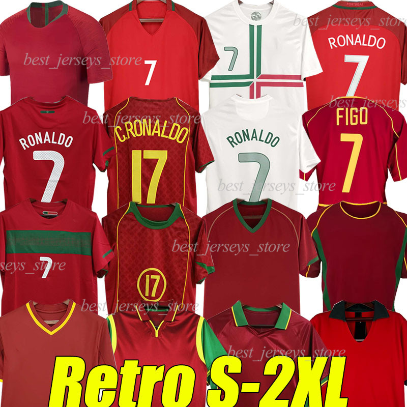 Portugals Retro Soccer Jerseys R O N A L D O 1998 1999 2010 2012 2002 2000 2004 2006 16 18 Rui Costa Figo Nani CARVALHO Football Shirts 1966 72 96 1997 vintage classic jersey