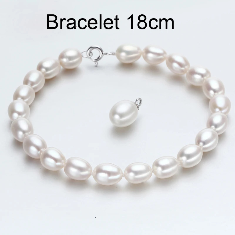 Beaded Real Natural White Freshwater Pearl Bracelet Women Cute OL Style Beads strand Bracelet Female 231208