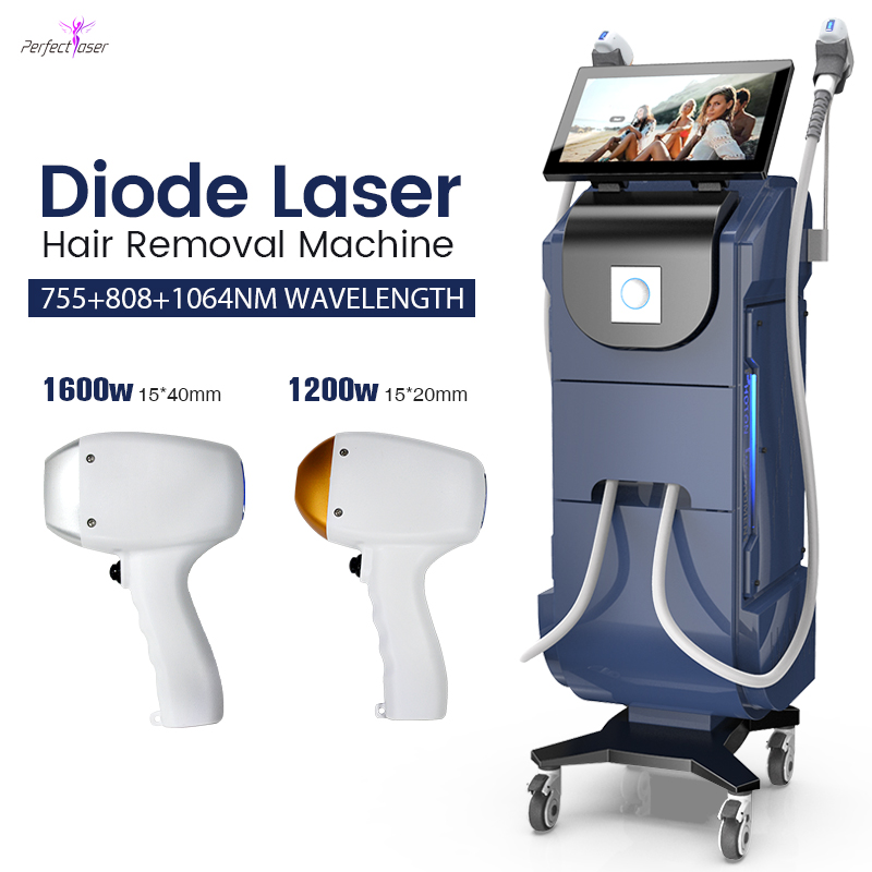 Latest Diode Laser Hair Removal machine 3 Wavelength 755nm 808nm 1064nm Titanium ICE Cooling Anti-hairs Laser Machine