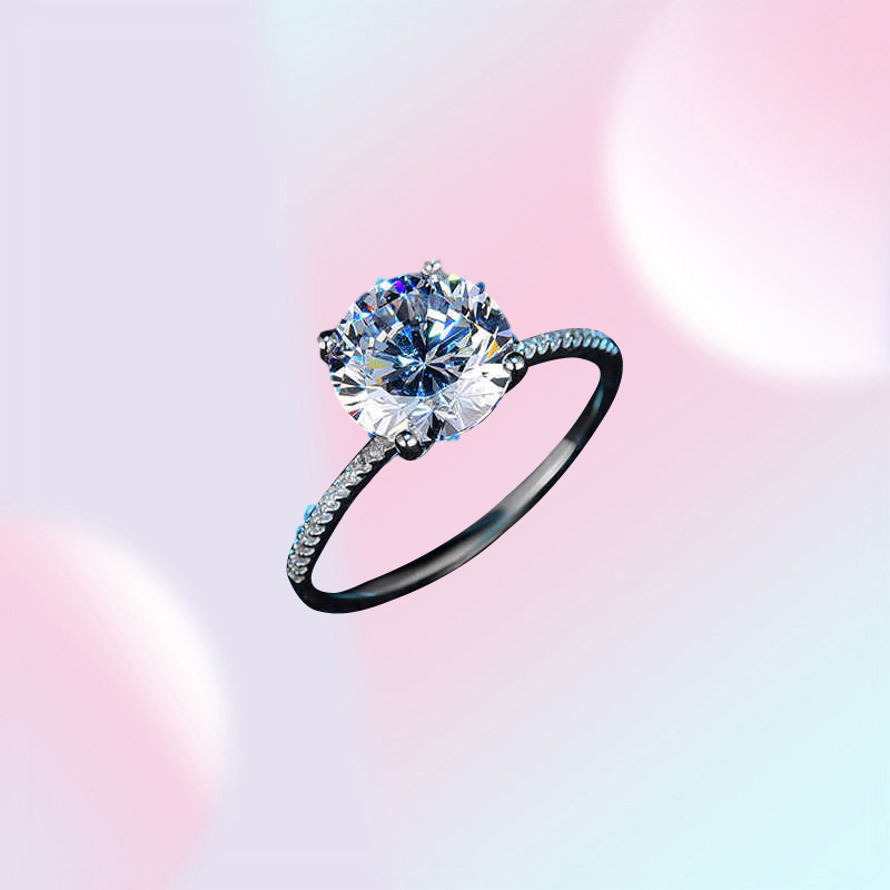 LESF 3 Carat Wedding Rings Round Cut Fashion Style 925 Sterling Silver Engagement Band Gift Jewelry For Women Y0723