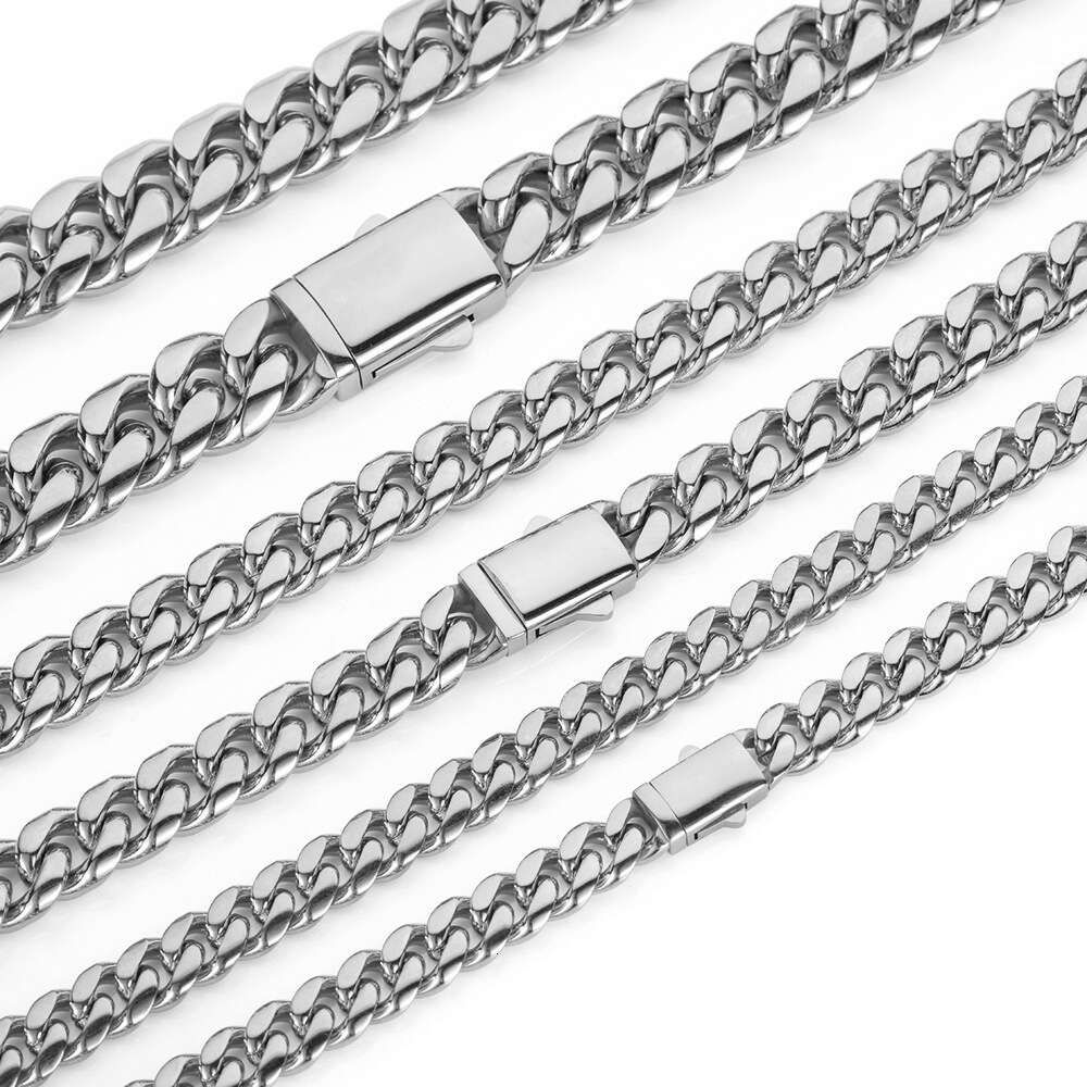 cuban chain for 8-14mm width stainless steel non tarnish link necklace hip hop womens choker links necklaces men women designer jewelry