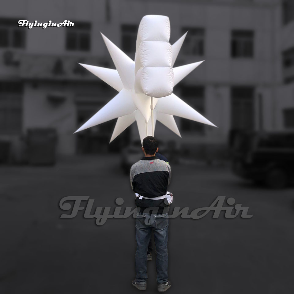 Wonderful Parade Props White Holding Inflatable Shooting Star Puppet Meteor Model Holding Blow Up Comet Balloon For Event