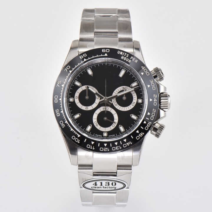 High Quality Mens Watches Clean 4130 Movement Stainless Steel Automatic Mechanical Watch Waterproof Panda Men Watchs Superclones Orologio. Wristwatch