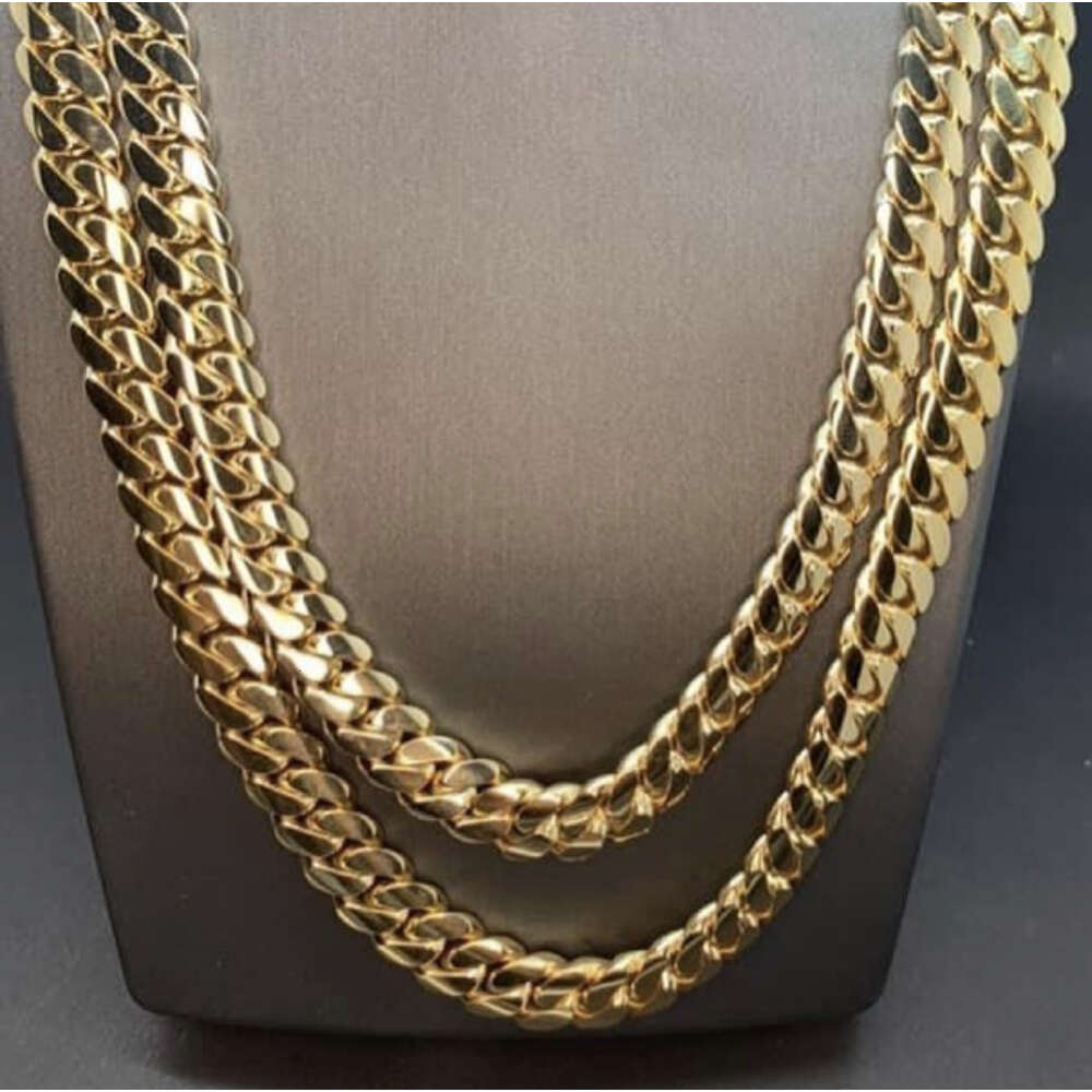 Solid Miami Cuban 10k 14k Real Gold Chains 7mm 8mm 9mm 10mm 11mm 12mm FedEx Insured Shipping in North America