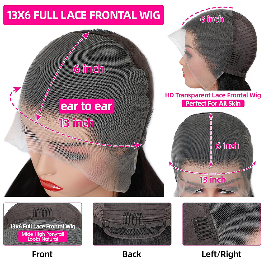 Super Double Drawn Straight Lace Front Vietnamese Human Hair Wig 4x4 5x5 6x6 7x7 13x4 13x6 360 Full Lace Wigs for Women Natural Color Thick to End