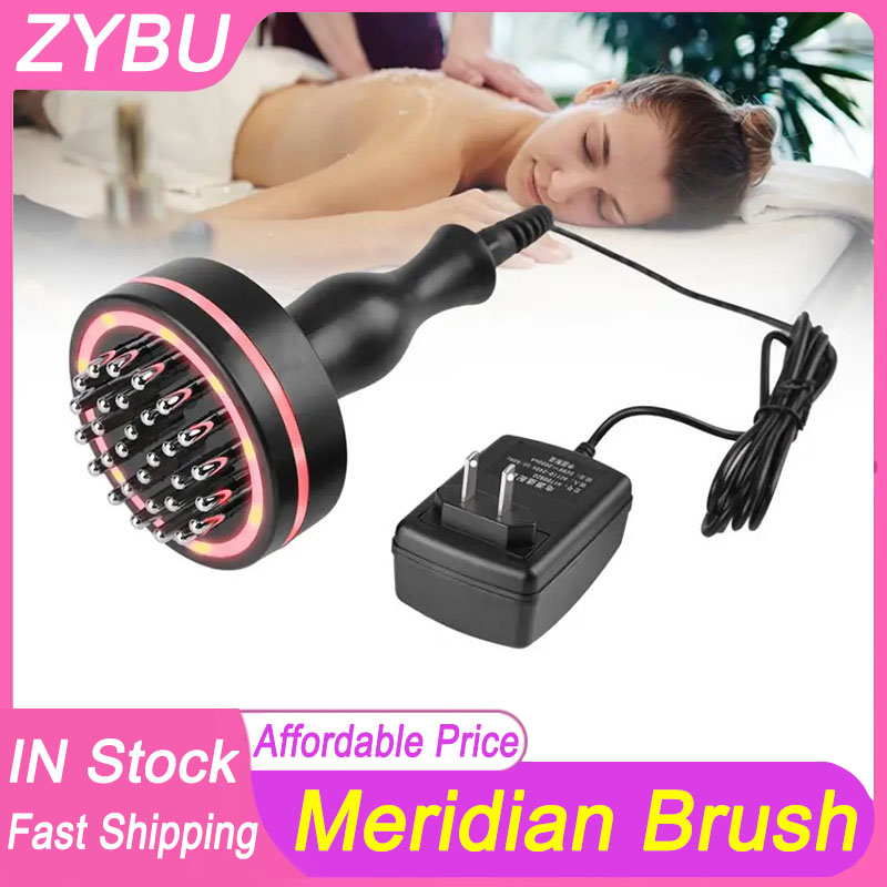 Body Shaping Sculpting Slimming Electric Meridian Scraper Massager Microcurrent Brush Compress Warm Back Neck Infrared Heat Massage Relax Pain Relief 