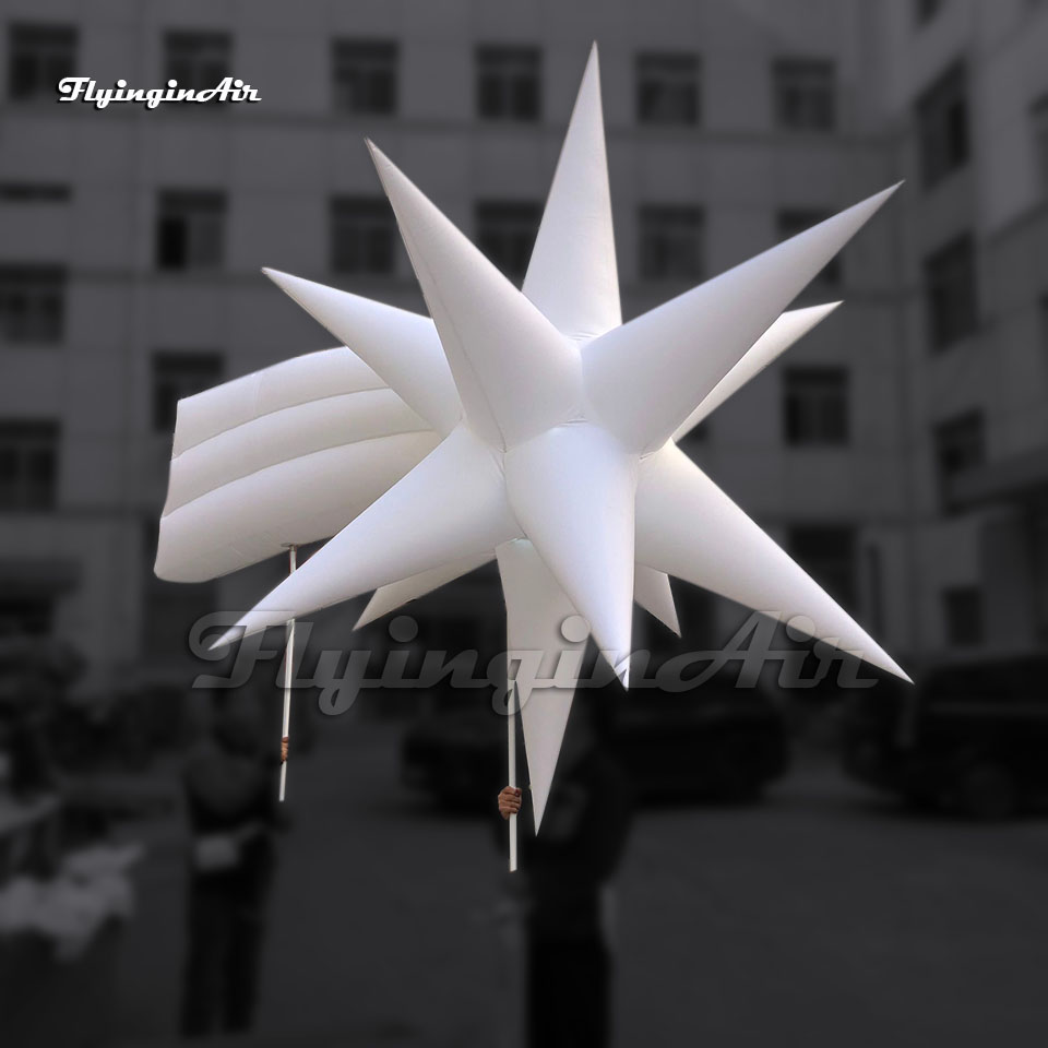 Wonderful Parade Props White Holding Inflatable Shooting Star Puppet Meteor Model Holding Blow Up Comet Balloon For Event