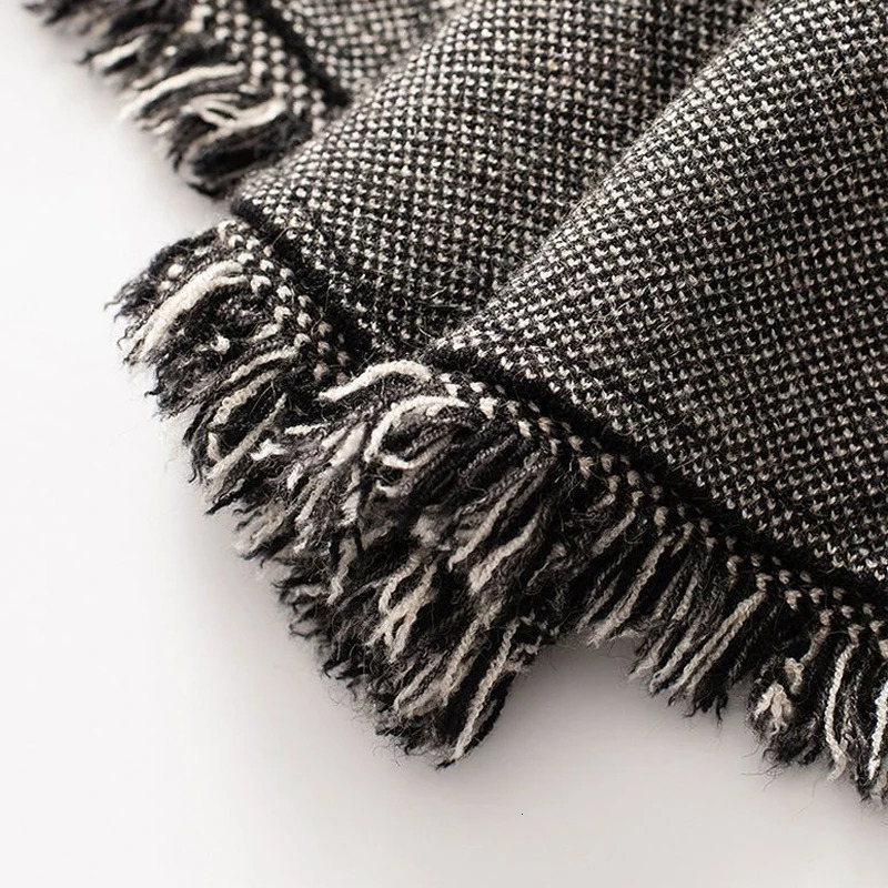 Skirts MOUKYUN Winter Knitted Tassel A-Line Long Skirts Women Printing Plaid Skirt Female Autumn High Waist Warm Skirt Elegant Office 231211