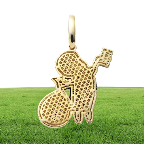 Luxury Designer Necklace Mens Hip Hop Jewelry Iced Out Pendant Bling Diamond Money Bag Charms Gold Chain Big Pendants Fashion Stat
