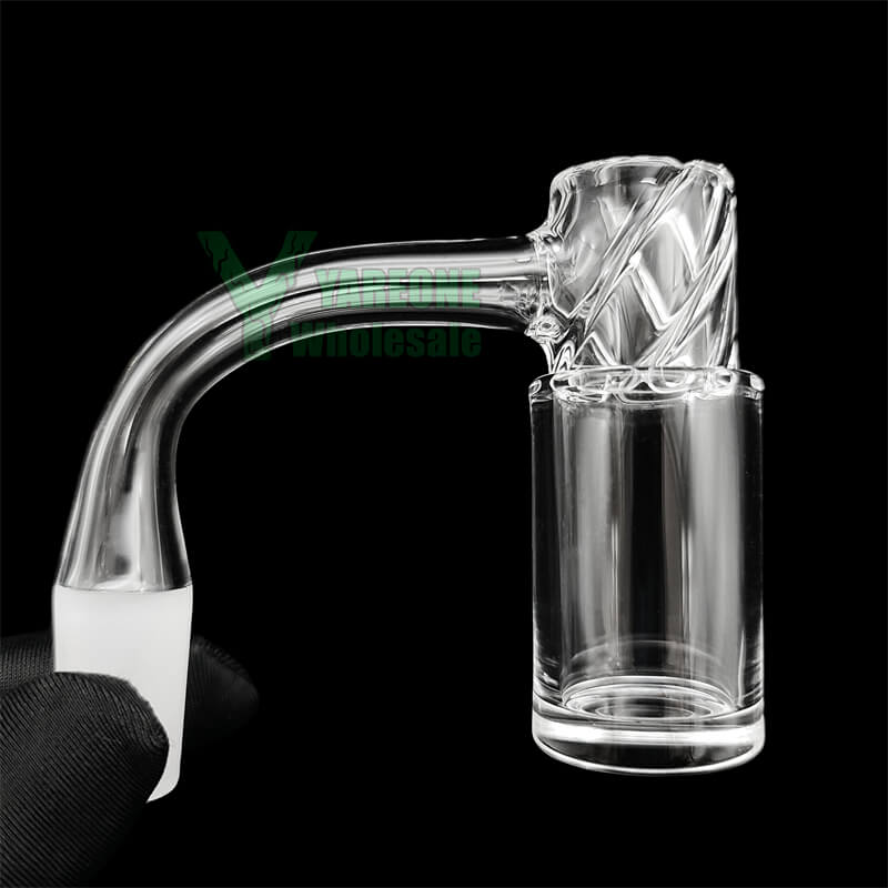 Spiral Engraved Terpnado Auto Spinner Terp Quartz Banger Full Weld Beveled Edge 10mm 14mm Male Deeply Engraved 5 Intakes Auto Spinning Dab Nails 4mm Thick Bottom