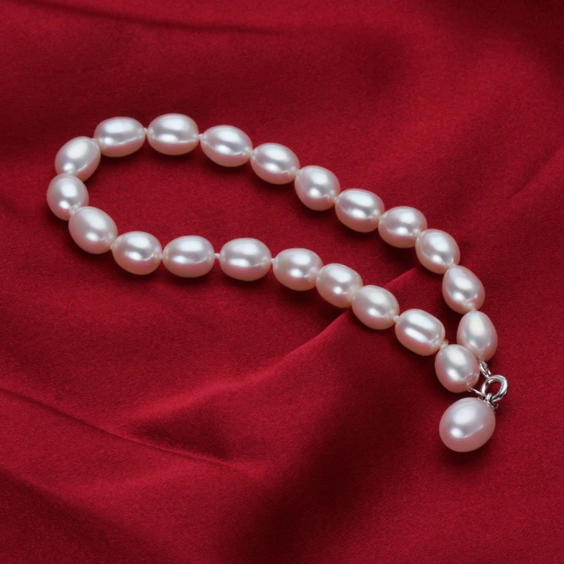 Beaded Real Natural White Freshwater Pearl Bracelet Women Cute OL Style Beads strand Bracelet Female 231208