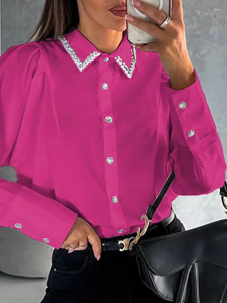 Womens Blouses Turn-Down Collar Loungewear Women Spring Summer Long Sleeve Top Button Patchwork Ladies Cardigan Shirts Streetwear