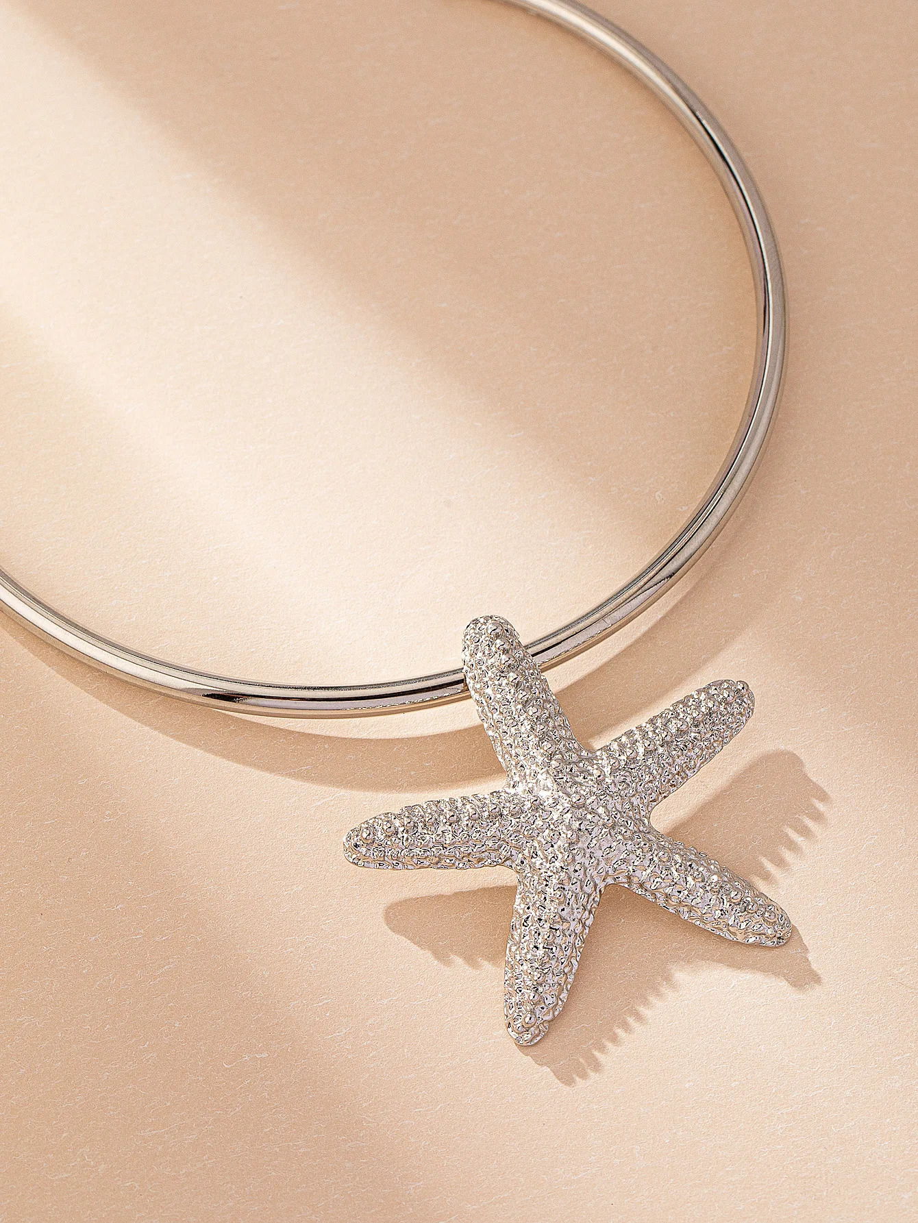Pendant Necklaces Bohemian Golden Starfish Geometric Choker Necklace for Women Punk Exaggerated Metal Fashion Jewelry 231212