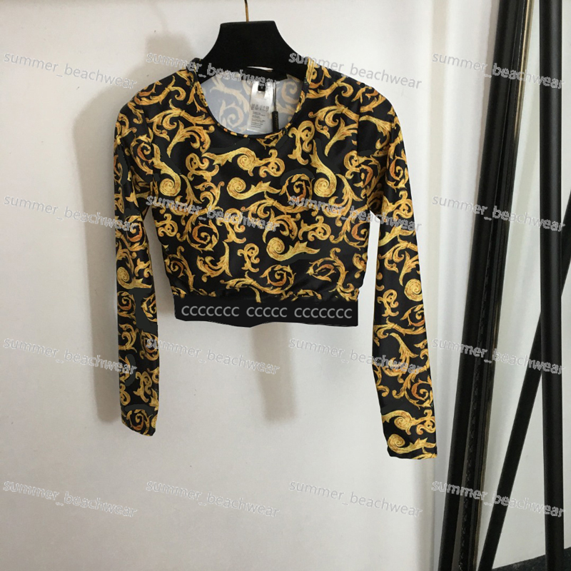 Stylish Long Sleeve Yoga Tops Stretch Pants Set Vintage Printed Yoga Pullover Women Spring Autumn Breathable Gym Yoga Wear