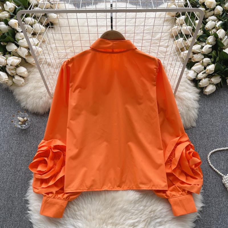 Womens Blouses Vintage Solid Women Single Breasted Shirt Long Sleeve Bow Neck Office Lady Elegant Female Fashion Clothes 2023 Autumn