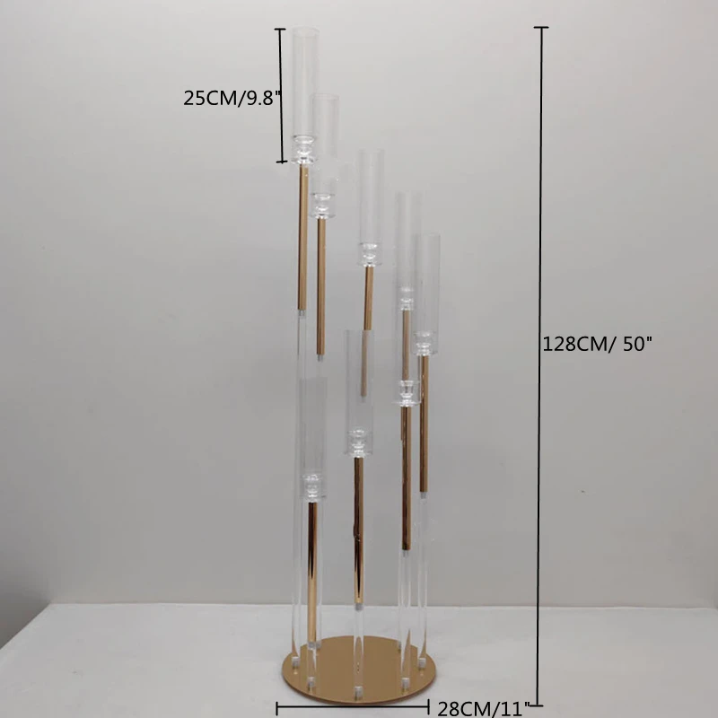 Acrylic Candelabra 8 Heads Spiral Candle Holder Wedding Candlesticks Flower Stand Candelabrum For Table Center Decor IM896 XJ260305