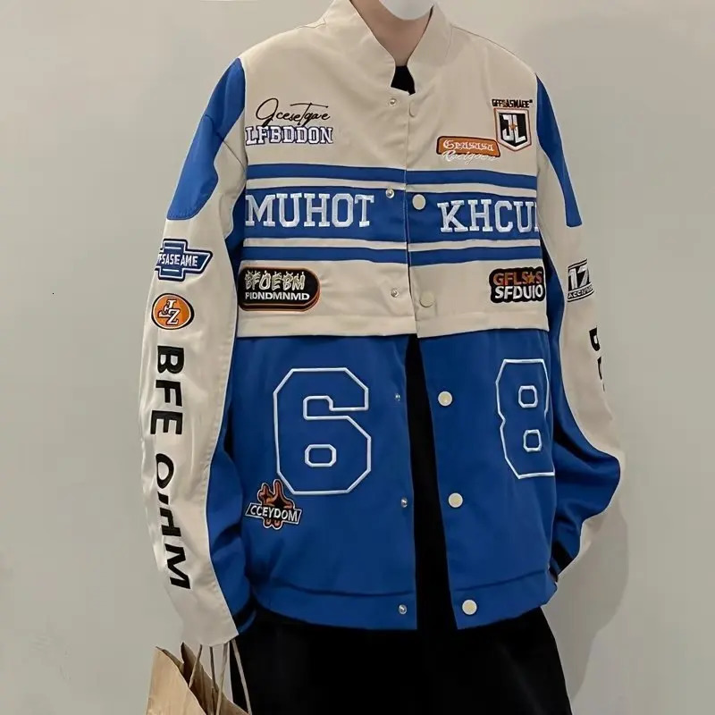 Women's Jackets Y2K Retro Cool Baseball Uniform Detachable Motorcycle Jacket Women Men Couple Casual Loose Pull Wind Jacket Coat 231211
