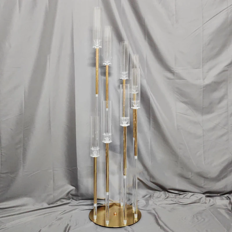 Acrylic Candelabra 8 Heads Spiral Candle Holder Wedding Candlesticks Flower Stand Candelabrum For Table Center Decor IM896 XJ260305