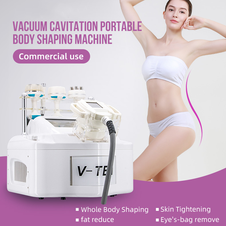 Upgraded V10 Vacuum + 40Khz + RF + Infrared Body Slimming Fat Dissolving 5 Handles Lymphatic Drainage Wrinkle Dispelling Roller Massage Equipment