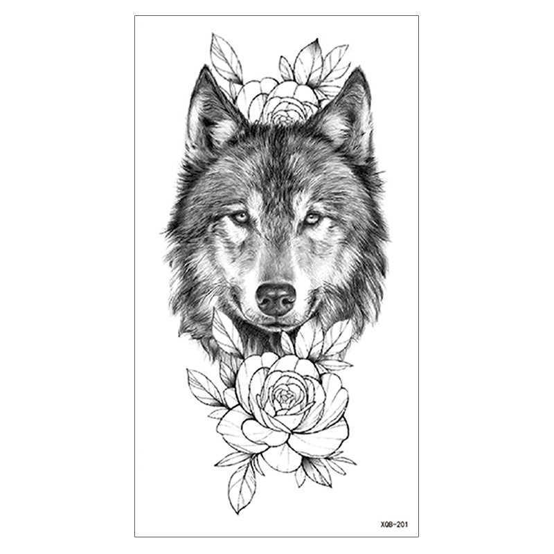 Tattoo Sticker Arm New Small Full Durable Wolf Head Waterproof