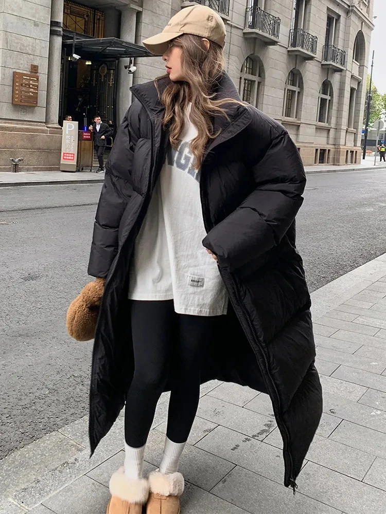 Womens Down Parkas Womens Down Parkas Winter Down Jacket Oversized Womens Long Parka Korean Cotton Padded Jacket Warm Puffer Coat Female Windproof Sno