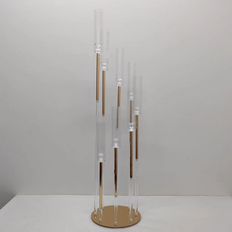 Acrylic Candelabra 8 Heads Spiral Candle Holder Wedding Candlesticks Flower Stand Candelabrum For Table Center Decor IM896 XJ260305