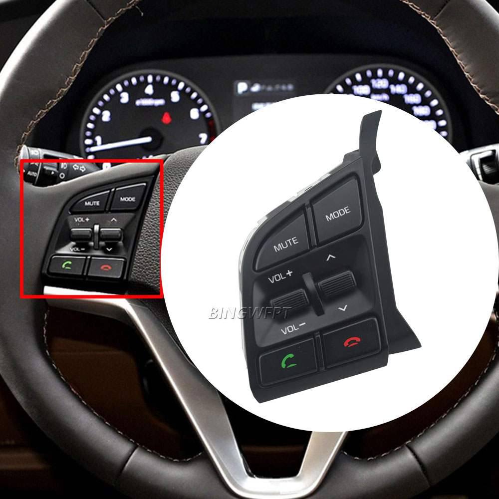 Multi Function Steering Wheel Audio Cruise Control Buttons For Hyundai Tucson 2015-2019 Wth Backlight Button Switch & Bluetooth