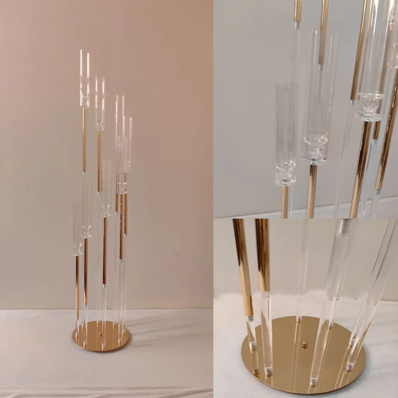 Acrylic Candelabra 8 Heads Spiral Candle Holder Wedding Candlesticks Flower Stand Candelabrum For Table Center Decor IM896 XJ260305