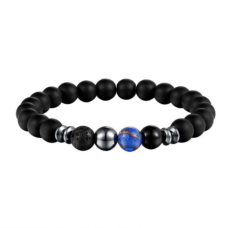 8mm Matted Black Tiger Eye Bracelet Healing Balance Beads Reiki Buddha Prayer Natural Stone Yoga Bracelet for Women Men
