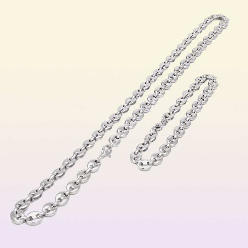 Coffee Beans Link Chain 74MM Necklace For Men Stainless Steel Rope Link chain Necklaces Fashion Hip hop Men Jewelry