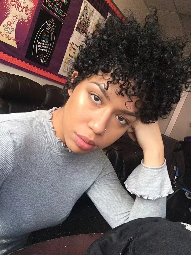 Short high afro kinky curly ponytail puff drawstring ponytail hair piece clip in hair extenson, tapered cut natural wraps hairpiece 1pcs 120g