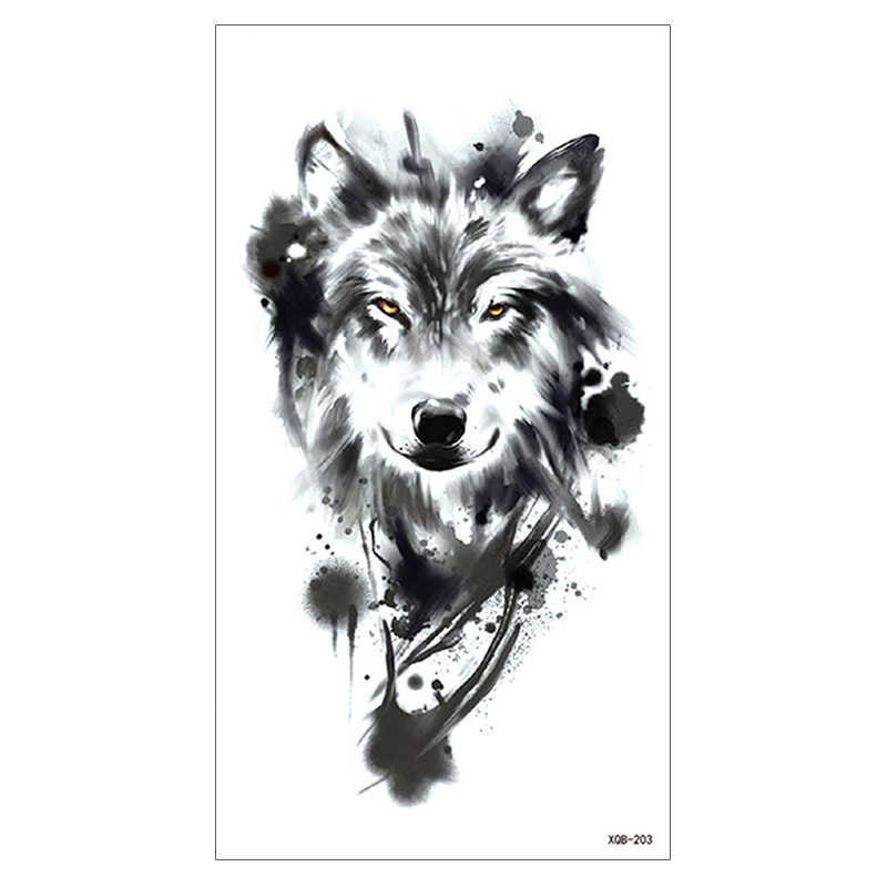 Tattoo Sticker Arm New Small Full Durable Wolf Head Waterproof