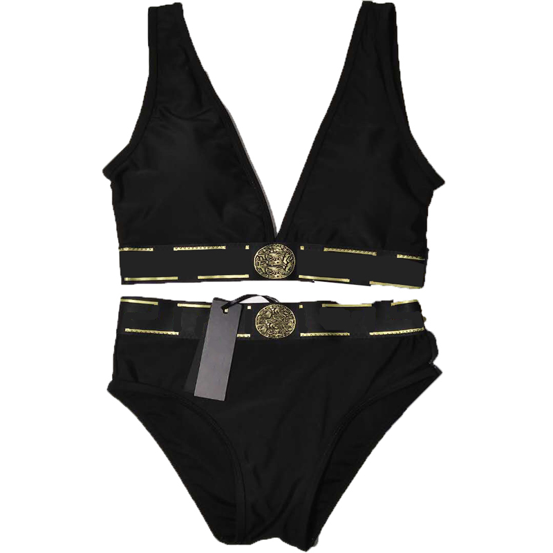 Women Printed Bikini Swimwear Designer V Neck Push Up Bra Printed Briefs Set For Summer Sexy Beach Swimsuit